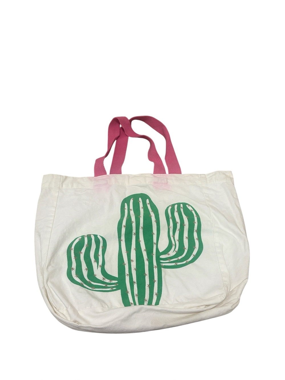 Urban Outfitters Pink and Green Cactus Canvas Tote Bag